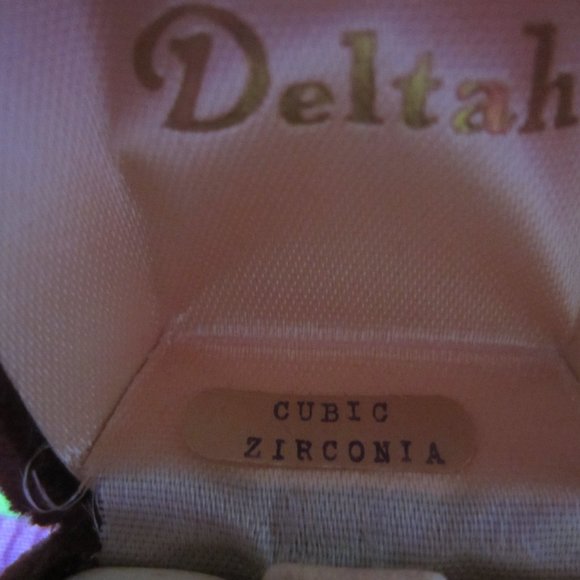 DELTAH 14KT GOLD FILL POSTS WITH CUBIC ZIRCONIA STONE - Picture 3 of 7